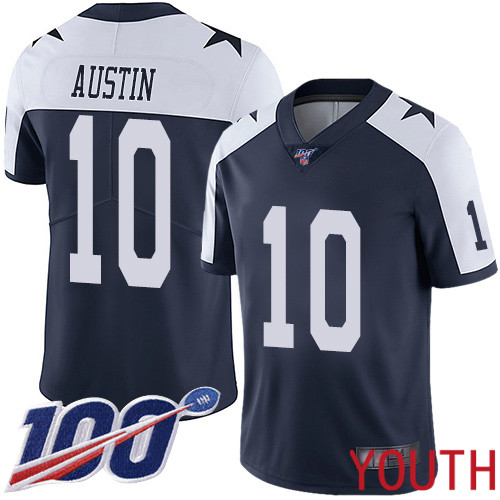 Youth Dallas Cowboys Limited Navy Blue Tavon Austin Alternate 10 100th Season Vapor Untouchable Throwback NFL Jersey